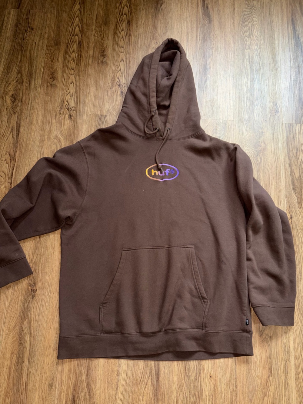 HUF Brown Hoodie with Multicolor Logo